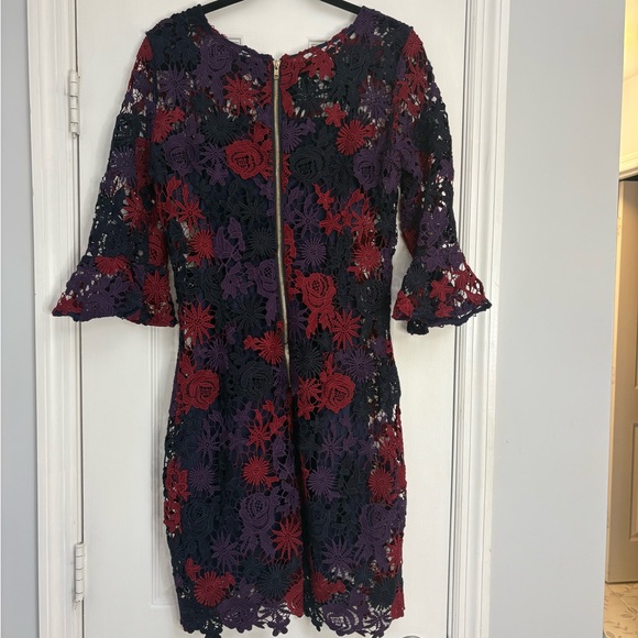 Neiman Marcus Floral Lace Overlay Sheath Dress Medium‎ - Picture 4 of 7